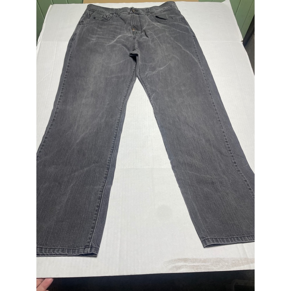 LRG men's black jeans size‎ 36 embroidered dark wash